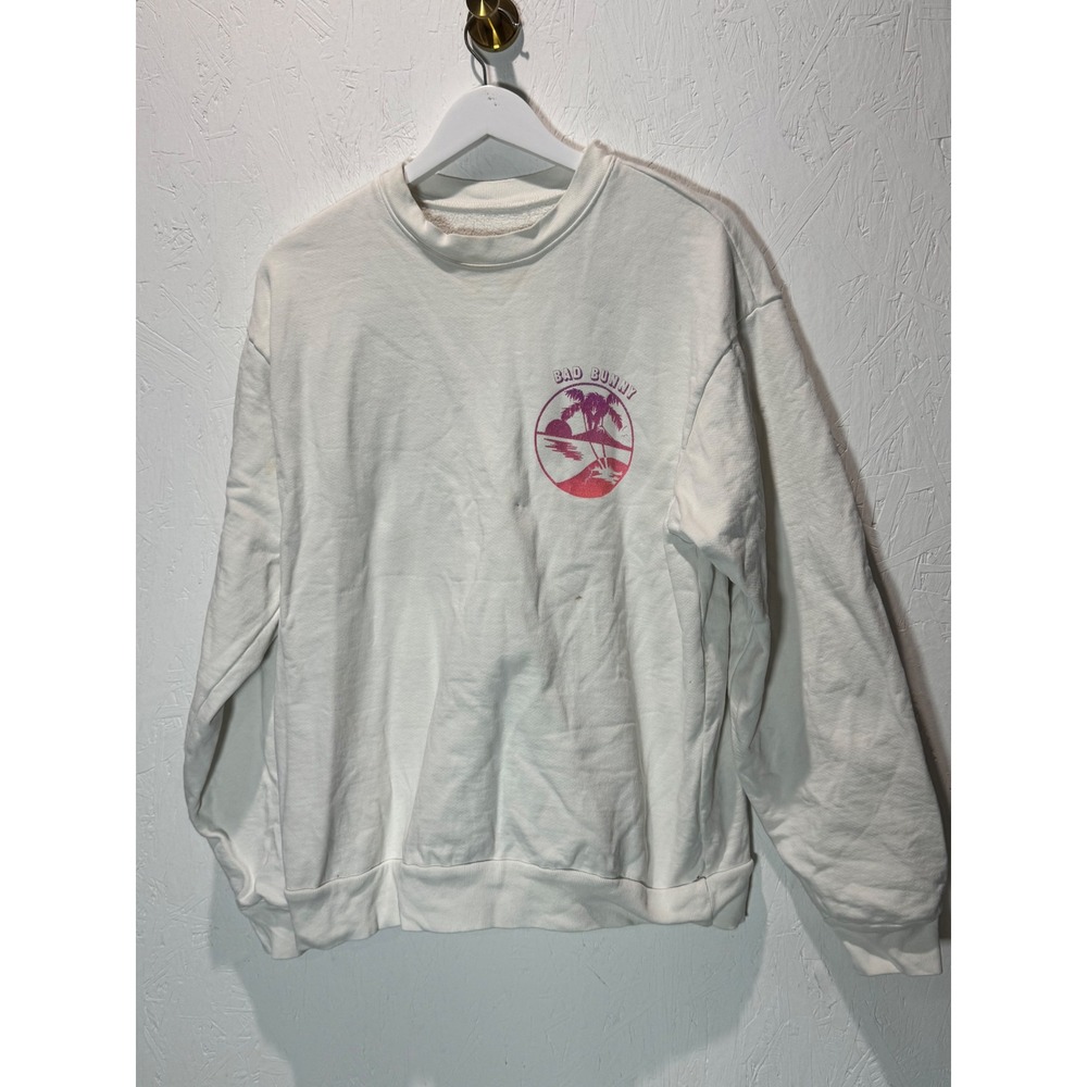 Bad Bunny Un Verano Sin Ti White Graphic Sweatshirt Tour Merch Women L